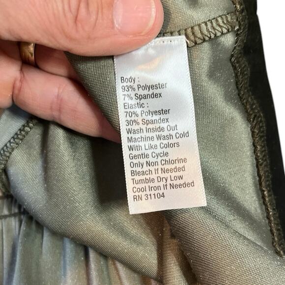 Kaari Blue Drop Waist Smocked Bodice Sage Green Velvet Knee Length Dress Medium - Picture 4 of 7